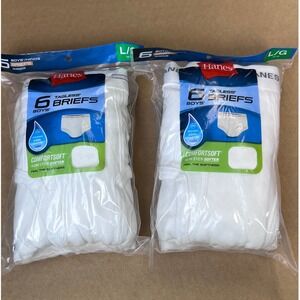 Hanes Boys Underwear 14-16 Cotton Tagless ComfortSoft Briefs‎ White Size Large